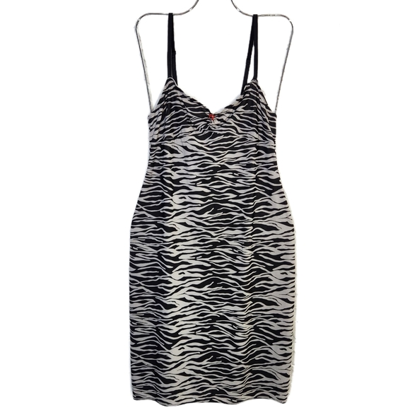 Natorie Josie vintage zebra stretchy midi sleepwear / dress size medium - Picture 1 of 9